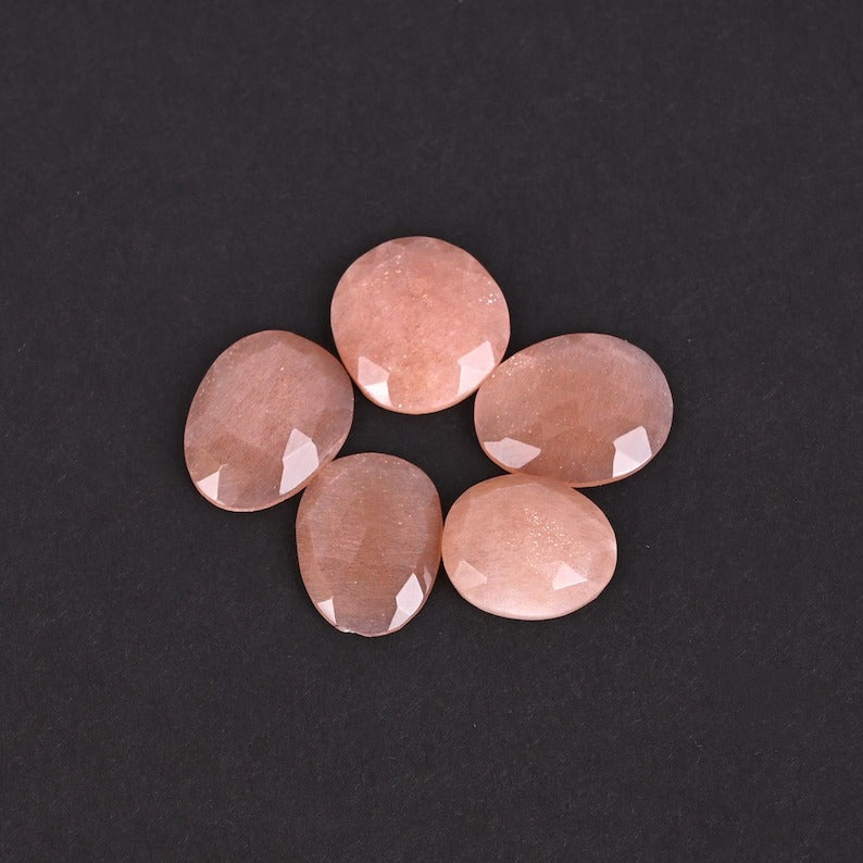 5 Pcs Lot Peach Moonstone Gemstone