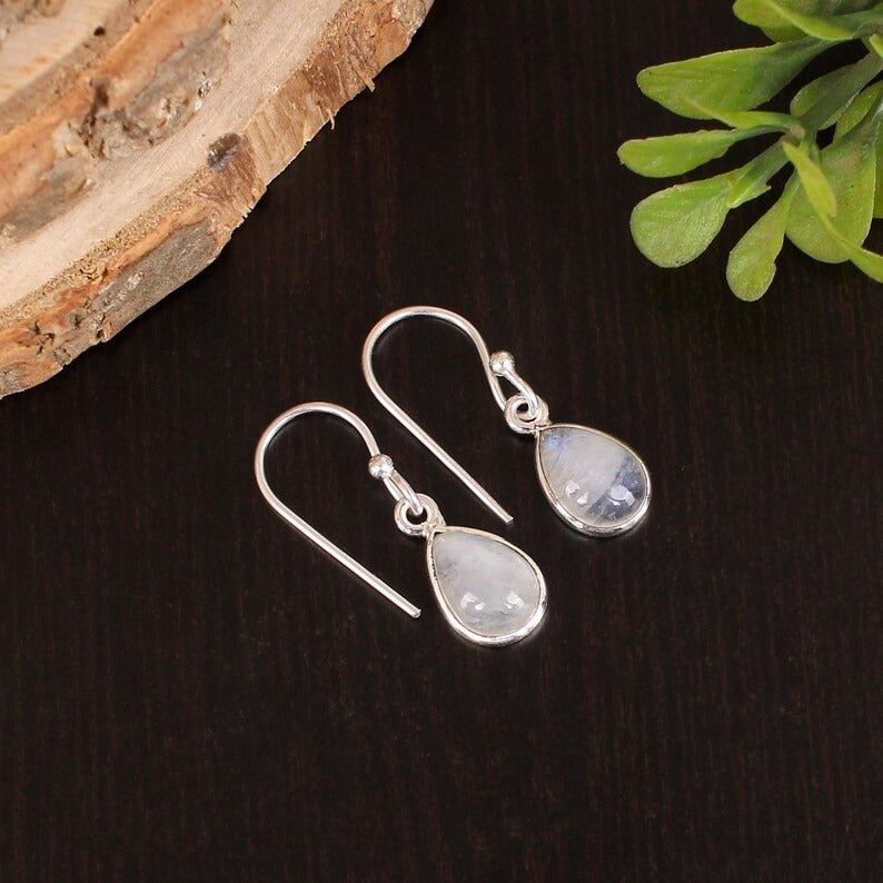 92.5 Sterling Silver Blue Fire Rainbow Teardrop Earring