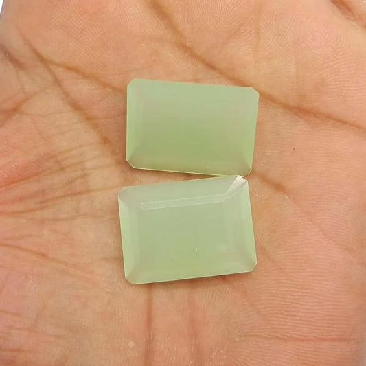 Prehnite chalcedony 24 x 18 mm rectangle cut semi precious stone stone AA quality calibrated faceted loose gemstone