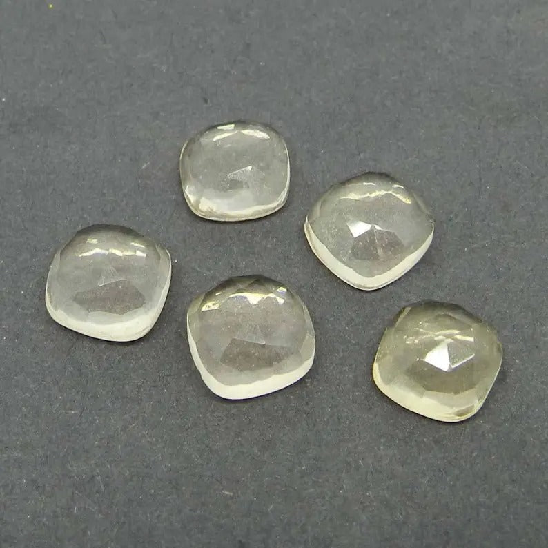 Champagne hydrothermal quartz 8 x 8 mm square cushion rosecut cabochon gemstone loose gemstone semi precious stone