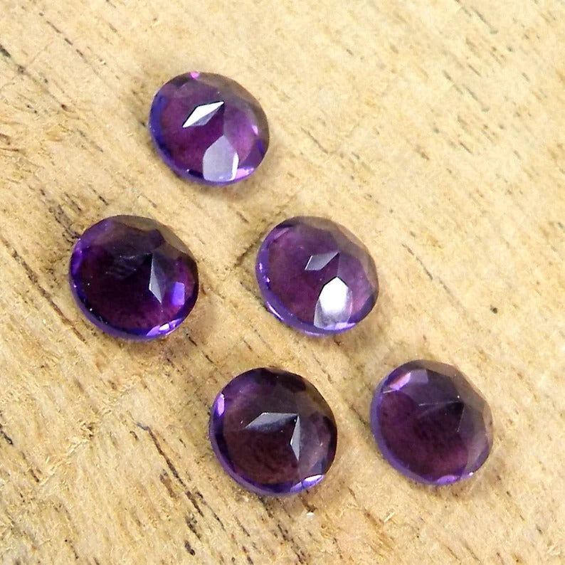 Natural Purple amethyst 8 mm round cut semi precious stone calibrated faceted wholesale lot loose gemstone for jewelry