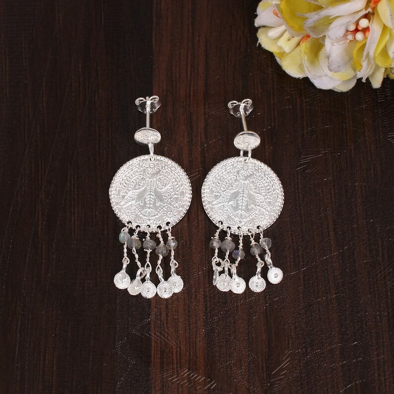 925 Sterling silver Labradorite Gemstone Earring