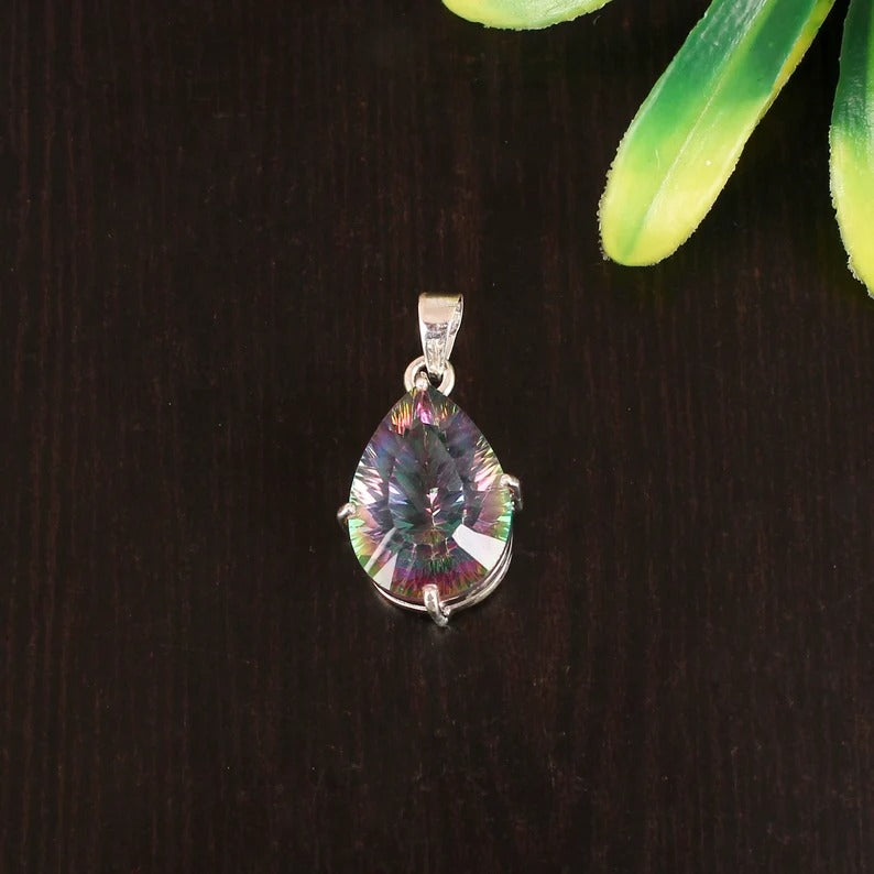 Mystic Topaz Pendant In Sterling Silver