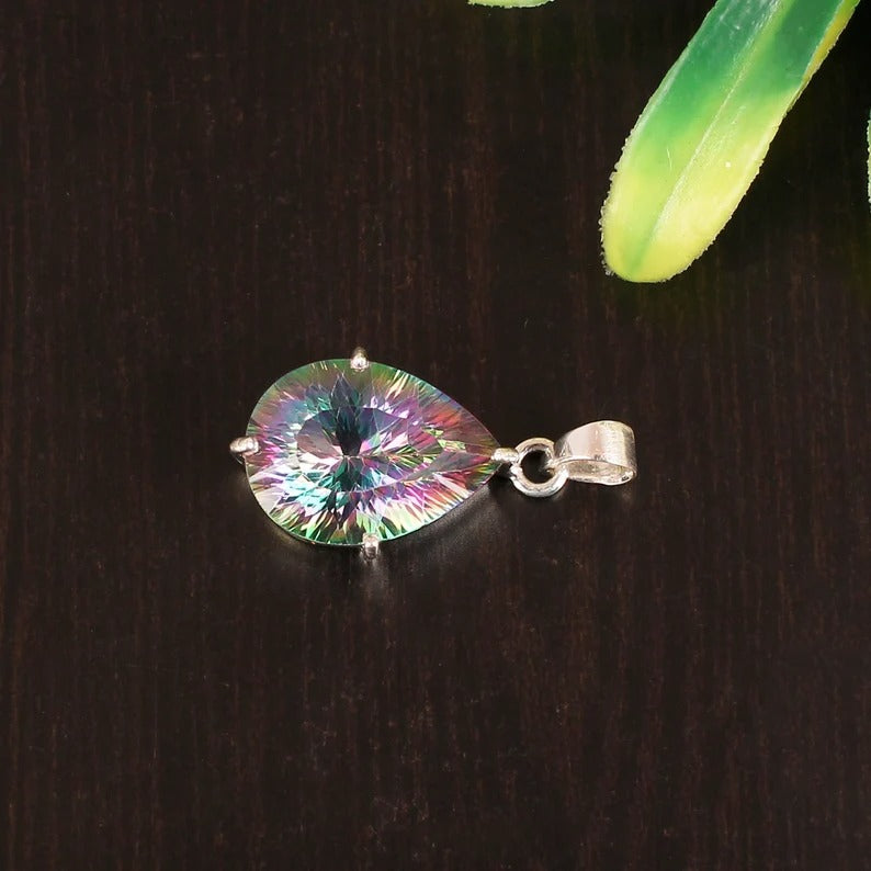 Mystic Topaz Pendant In Sterling Silver