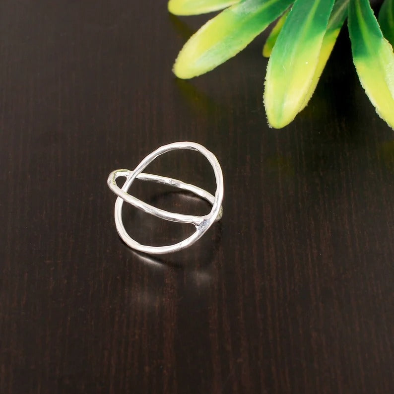 925 Sterling Silver Criss Cross Ring