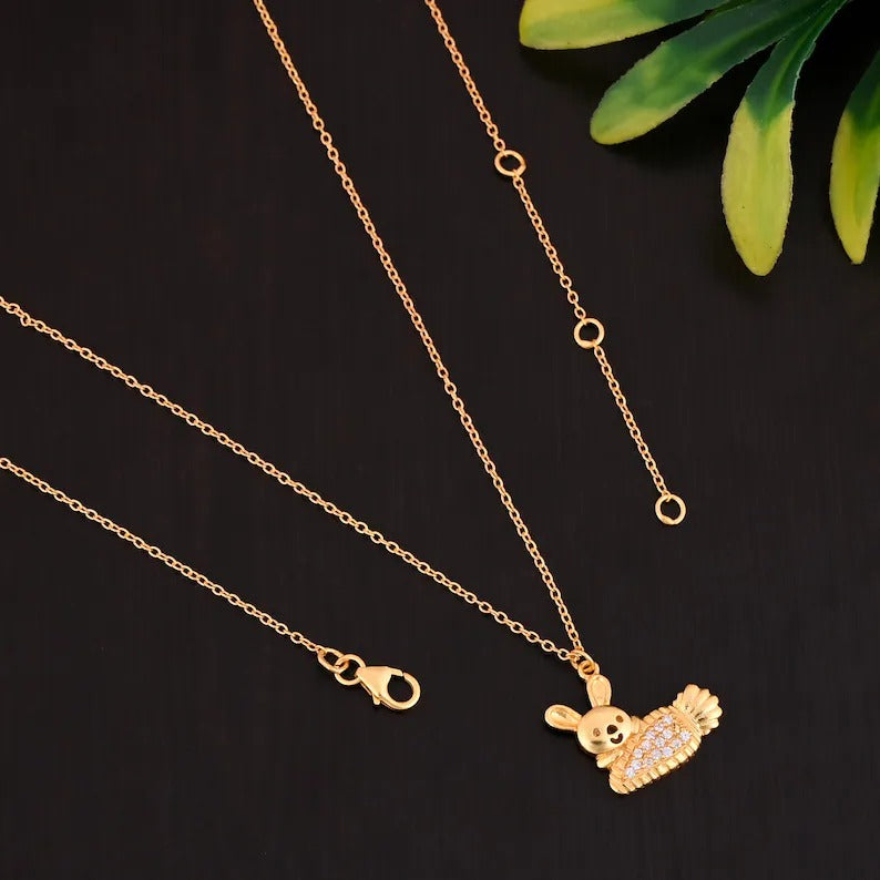 925 Silver Bunny Pendant Necklace