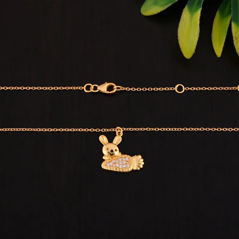 925 Silver Bunny Pendant Necklace