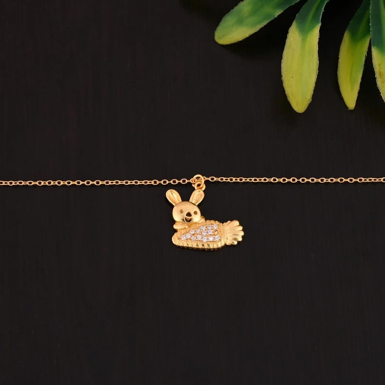 925 Silver Bunny Pendant Necklace