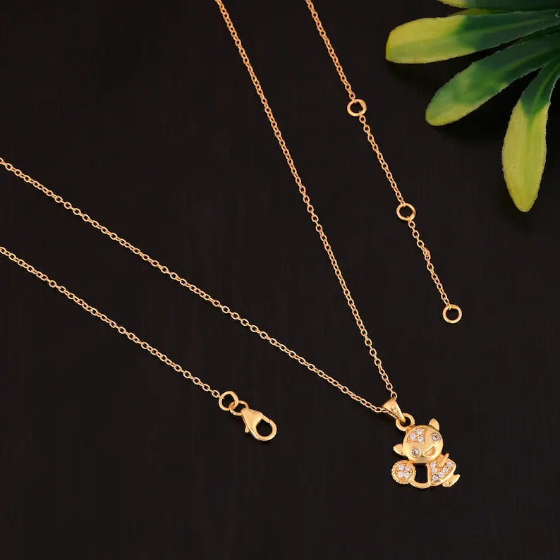 92.5 Sterling Silver Mini Cat Necklace