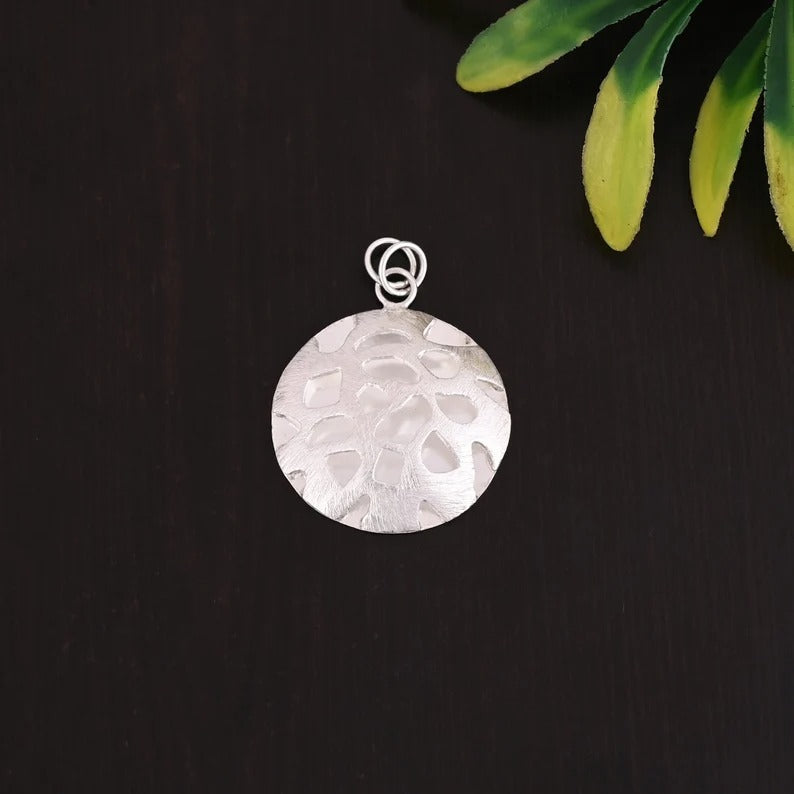 925 Sterling Silver Brushed Silver Pendant