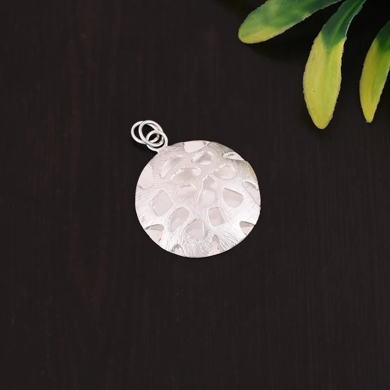 925 Sterling Silver Brushed Silver Pendant