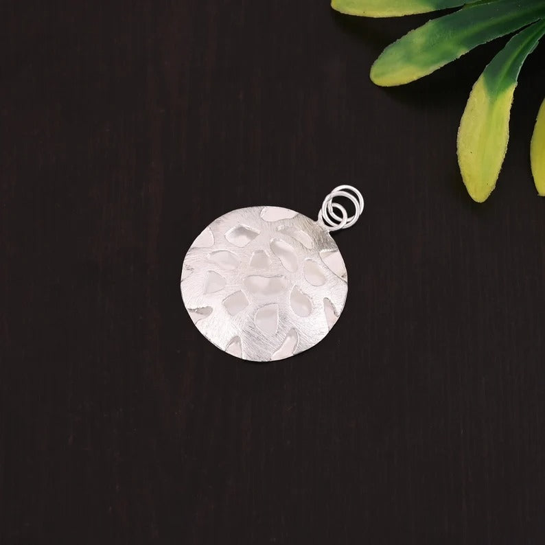 925 Sterling Silver Brushed Silver Pendant