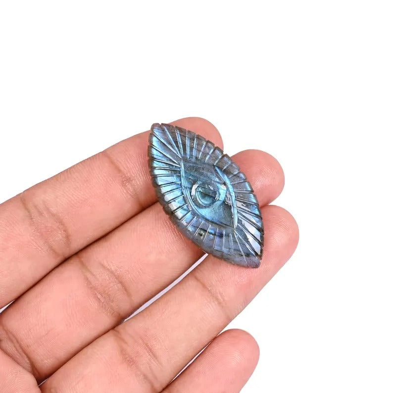 Evil Eye Blue Fire Labradorite Carving Stone