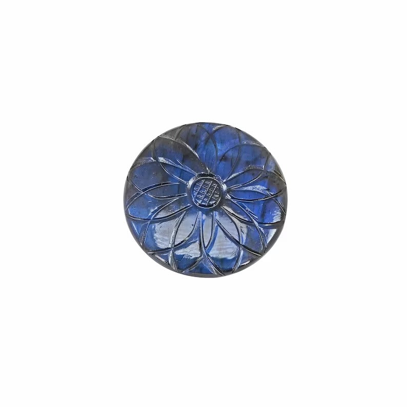 Labradorite Flower Carving Round Gemstone