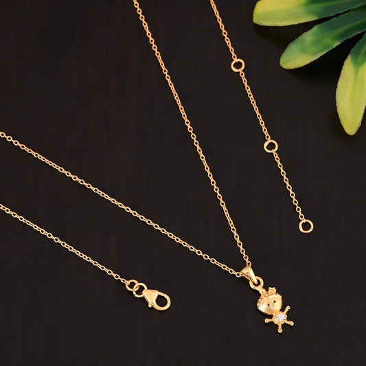 92.5 Sterling Silver Cute Minimalist Teddy Necklace