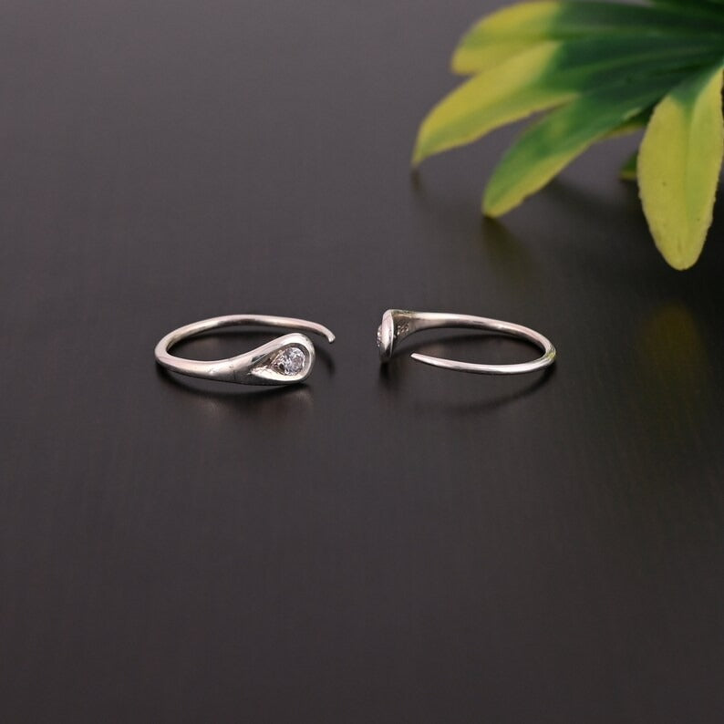 Minimalist Cubic Zirconia Dainty Hoop Earrings