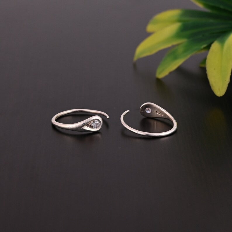 Minimalist Cubic Zirconia Dainty Hoop Earrings