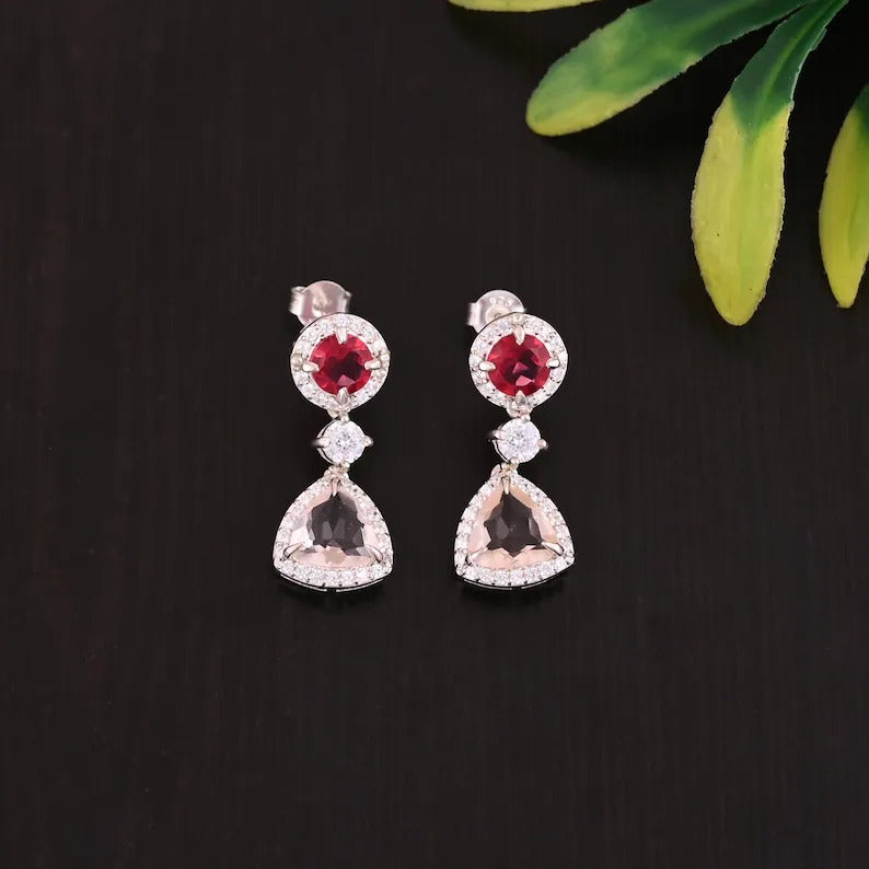 Beautiful Cz Earring In Sterling Silver