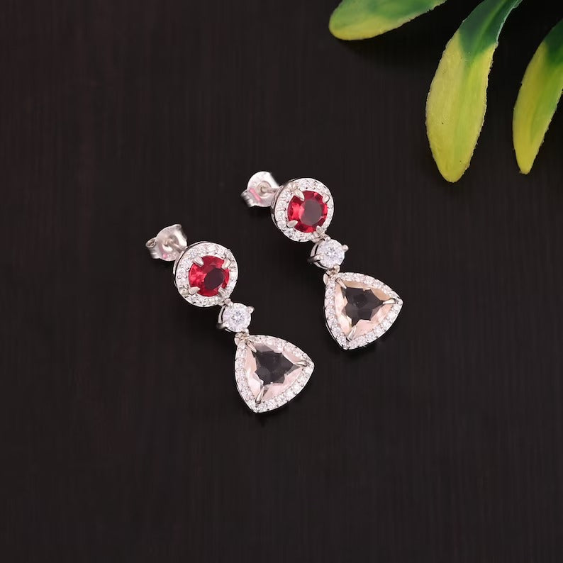 Beautiful Cz Earring In Sterling Silver