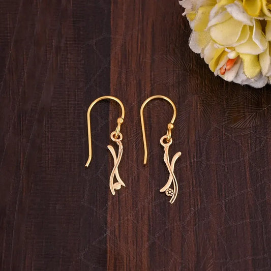 Unique Women's Gold Plated Brass Hook & Stud Earrings