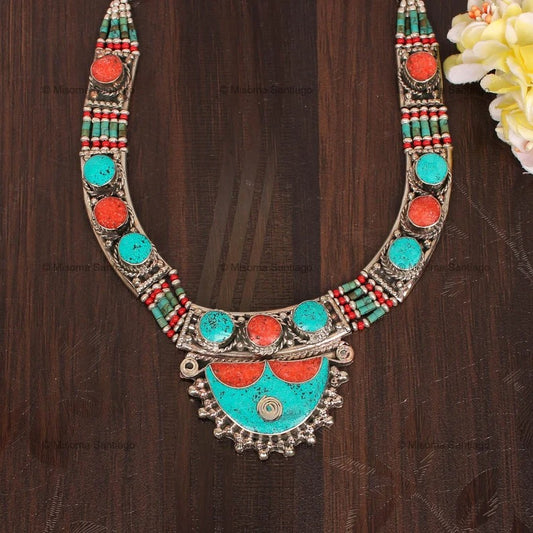 Handcrafted Turquoise Nepali Necklace