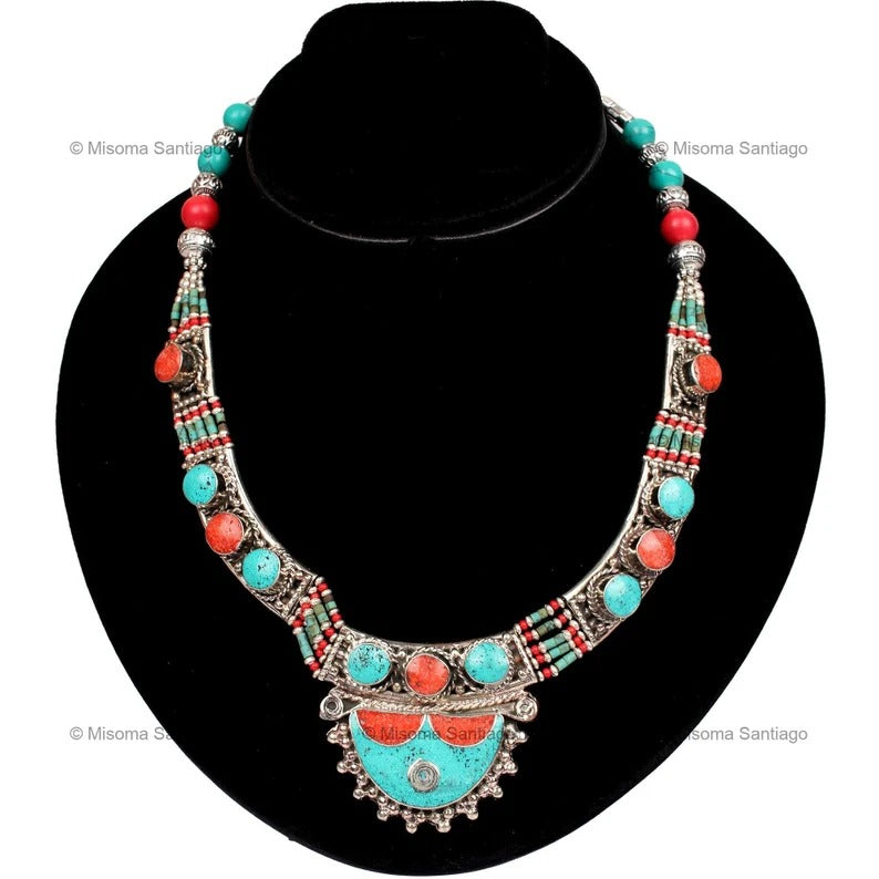 Handcrafted Turquoise Nepali Necklace