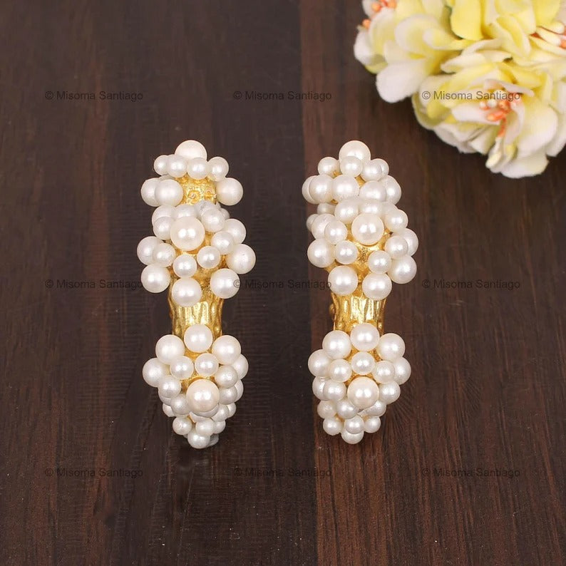 Handmade Pearl Vintage Earrings