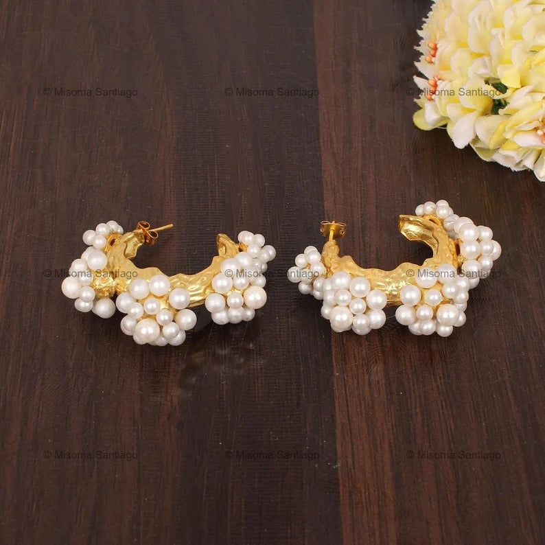 Handmade Pearl Vintage Earrings