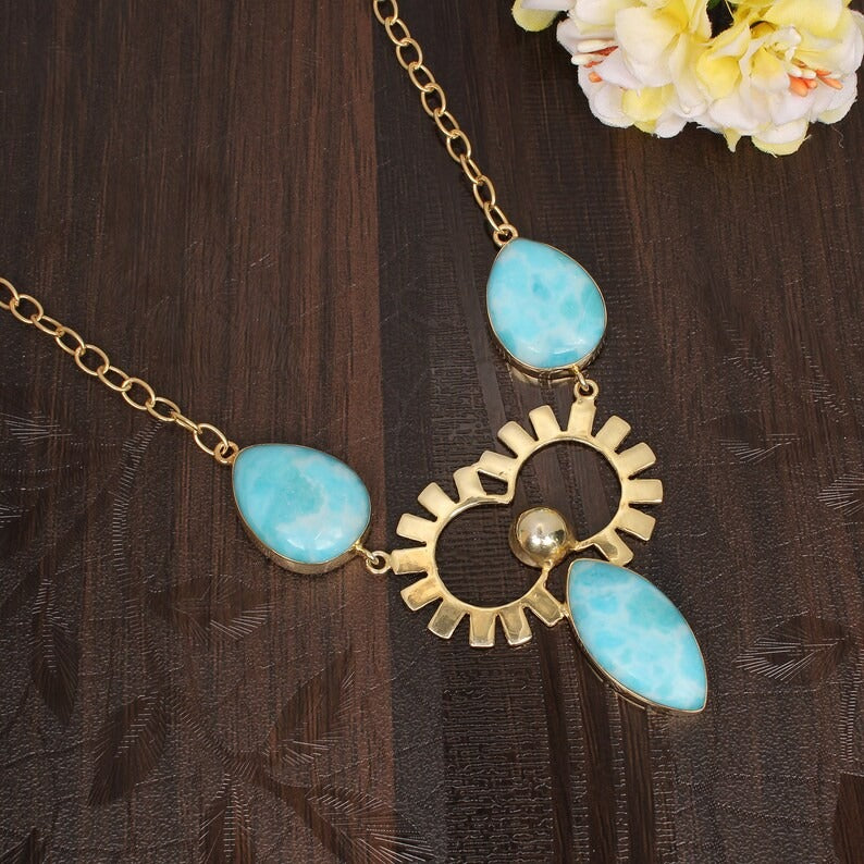 Exquisite Larimar Vintage Necklace