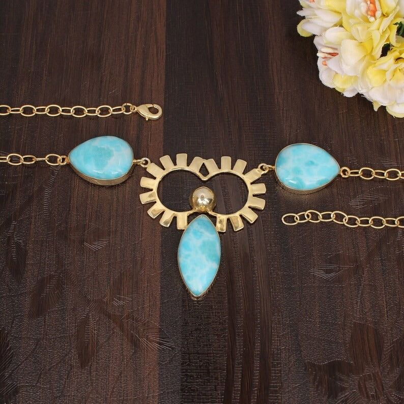 Exquisite Larimar Vintage Necklace