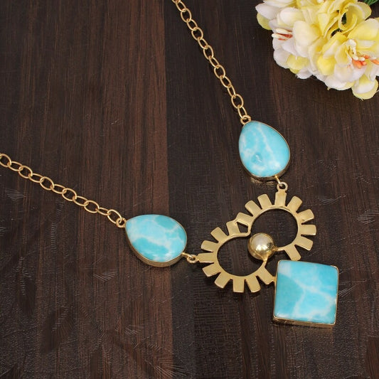 Exquisite Larimar Classy Necklace