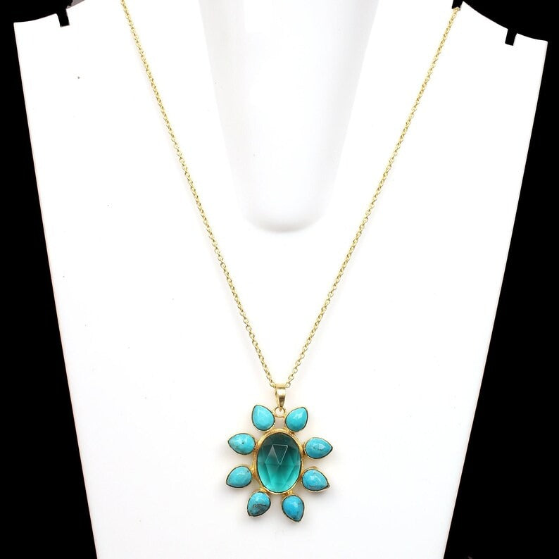 Exquisite Apatite Flower Necklace