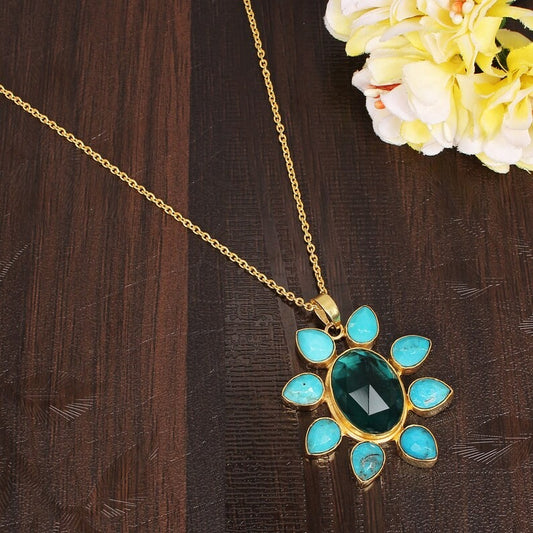 Exquisite Apatite Flower Necklace