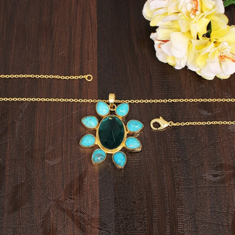 Exquisite Apatite Flower Necklace