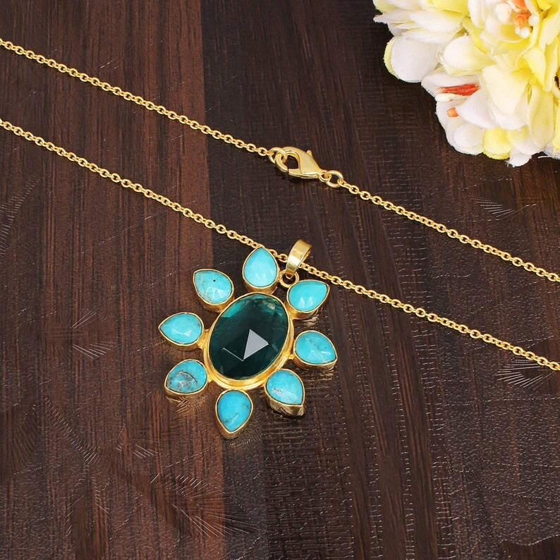 Exquisite Apatite Flower Necklace