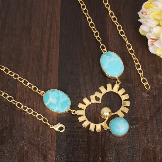 Exquisite Larimar Fancy Necklace