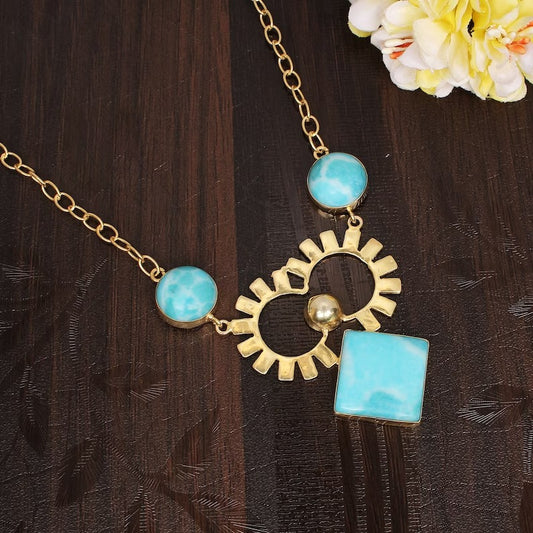 Handcrafted Larimar Designer Necklace