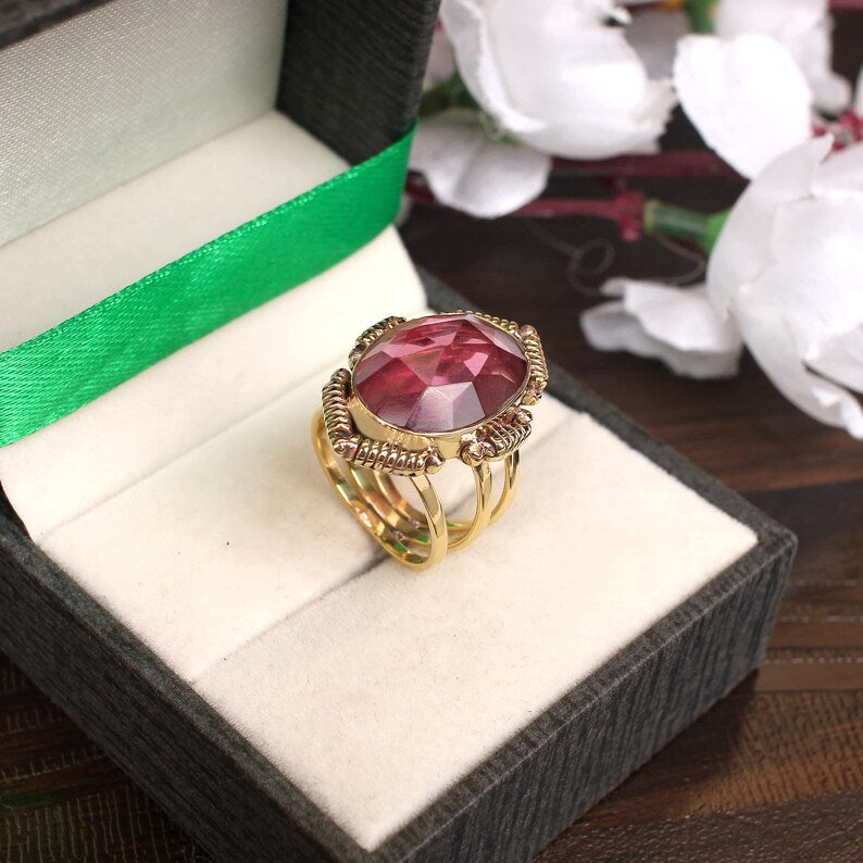 Pink Tourmaline Gemstone 92.5 Sterling Silver Ring