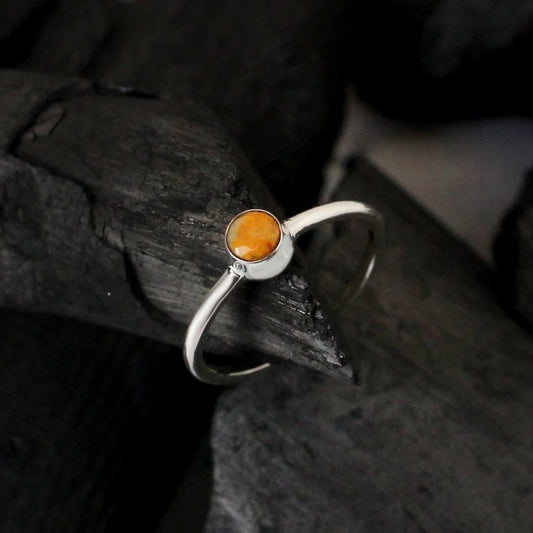 Natural Bumble Bee Gemstone 92.5 Sterling Silver Ring