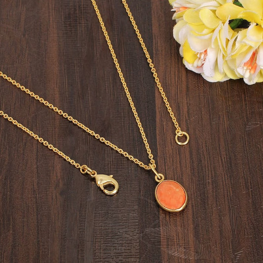 Orange Coral Dainty Necklace