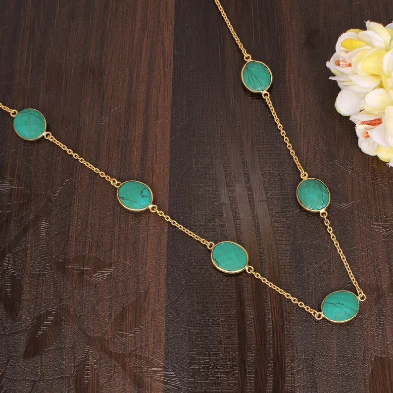 Turquoise Link Chain Necklace