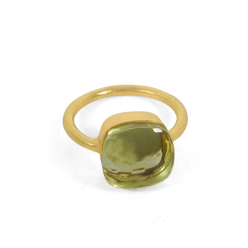 Lemon Hydro Gemstone 92.5 Sterling Silver Ring