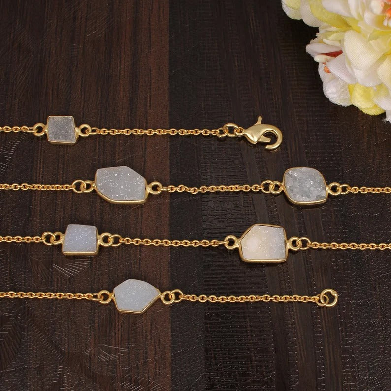 Druzy Link Chain Necklace