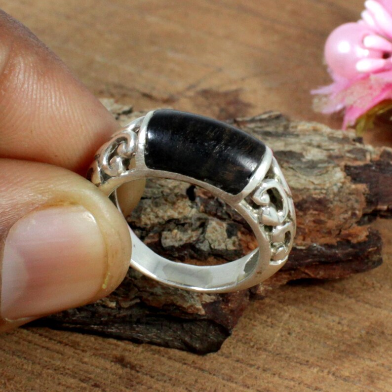 Natural Banded Jasper 92.5 Sterling Silver Ring