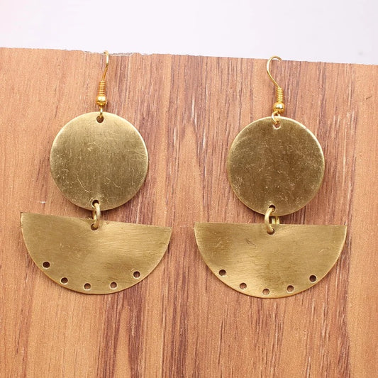 Women Handmade Gold Plated Brass Earrings