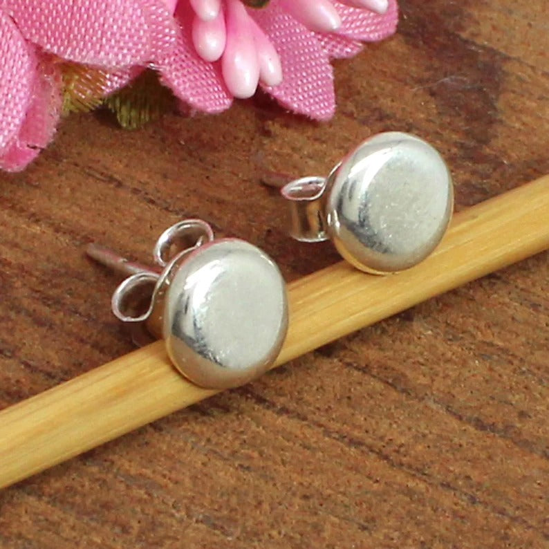 925 Sterling Silver Handmade Studs Earrings