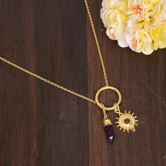 Purple Amethyst Chakra Necklace