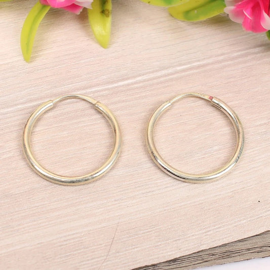 925 Sterling Silver Handmade Hoop Earrings