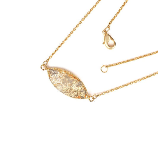 White Druzy Gold Plated Brass Necklace