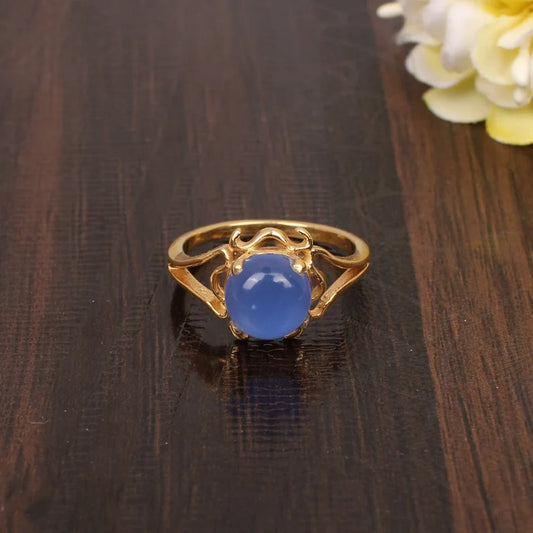 Valuable Chalcedony Flower Ring